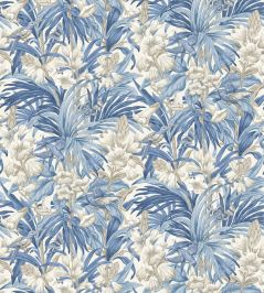 Trumpet Flowers Wallpaper by GP & J Baker Blue Trumpet Flowers Wallpaper by GP & J Baker Blue