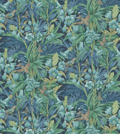 Trumpet Flowers Wallpaper by GP & J Baker Indigo/Teal Trumpet Flowers Wallpaper by GP & J Baker Indigo/Teal