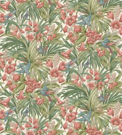 Trumpet Flowers Wallpaper by GP & J Baker Red/Green Trumpet Flowers Wallpaper by GP & J Baker Red/Green