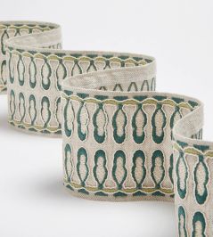 Tudor Braid Trim by James Hare Green Tudor Braid Trim by James Hare Green