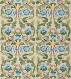 Tudor Rose Fabric by GP & J Baker Blue/Green Tudor Rose Fabric by GP & J Baker Blue/Green