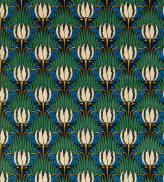 Tulip & Bird Fabric by Morris & Co Goblin Green & Raven Tulip & Bird Fabric by Morris & Co Goblin Green & Raven
