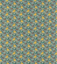 Tulip & Jasmine Cotton Fabric by GP & J Baker Teal Tulip & Jasmine Cotton Fabric by GP & J Baker Teal