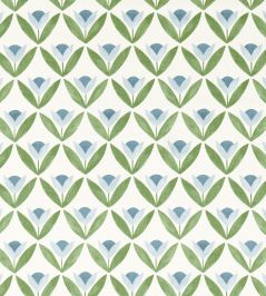 Tulip Trellis Print Fabric by Scion Coast Blue Tulip Trellis Print Fabric by Scion Coast Blue