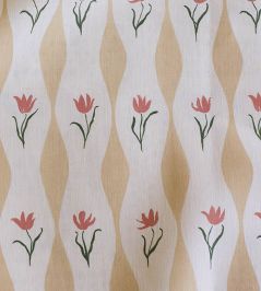 Tulip Wave Fabric by Sophie Harpley Straw Tulip Wave Fabric by Sophie Harpley Straw