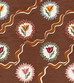 Tulips of Belgravia Linen Fabric by Ottoline Brown Tulips of Belgravia Linen Fabric by Ottoline Brown