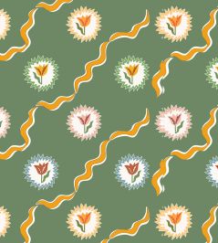 Tulips of Belgravia Wallpaper by Ottoline Green Tulips of Belgravia Wallpaper by Ottoline Green