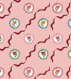 Tulips of Belgravia Wallpaper by Ottoline Pink & Burgundy Tulips of Belgravia Wallpaper by Ottoline Pink & Burgundy
