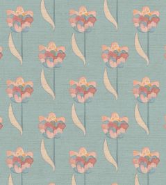 Tulips Fabric by Ottoline Dreamy Blue Tulips Fabric by Ottoline Dreamy Blue