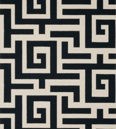 Tulum Applique Fabric by Thibaut Black on Natural Tulum Applique Fabric by Thibaut Black on Natural
