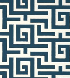 Tulum Applique Fabric by Thibaut Navy Tulum Applique Fabric by Thibaut Navy