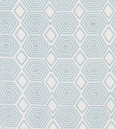 Turkish Maze Fabric by Vanderhurd Aqua/Cream Turkish Maze Fabric by Vanderhurd Aqua/Cream