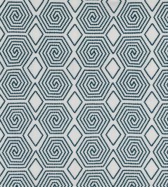 Turkish Maze Fabric by Vanderhurd Indigo/Cream Turkish Maze Fabric by Vanderhurd Indigo/Cream