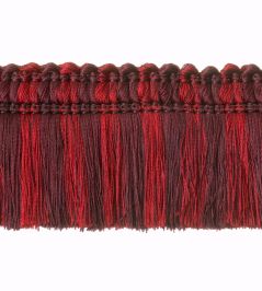 Two Colour Moss Fringe 50mm Trimming by Houles Deep Red Two Colour Moss Fringe 50mm Trimming by Houles Deep Red
