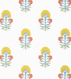 Tybee Bud Wallpaper by Thibaut Coral and Yellow Tybee Bud Wallpaper by Thibaut Coral and Yellow