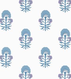 Tybee Bud Wallpaper by Thibaut Lavender and Blue Tybee Bud Wallpaper by Thibaut Lavender and Blue