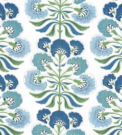Tybee Tree Fabric by Thibaut Green and Blue Tybee Tree Fabric by Thibaut Green and Blue