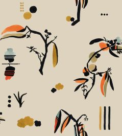 Ukiyo Wallpaper by Tres Tintas Beige Ukiyo Wallpaper by Tres Tintas Beige