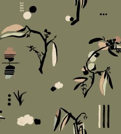 Ukiyo Wallpaper by Tres Tintas Verde Ukiyo Wallpaper by Tres Tintas Verde