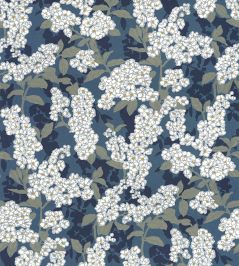 Ume Wallpaper by Casadeco Bleu Encre Ume Wallpaper by Casadeco Bleu Encre