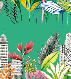 Urban Tropic Wallpaper by Ohpopsi Emerald Urban Tropic Wallpaper by Ohpopsi Emerald