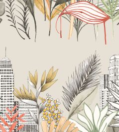 Urban Tropic Wallpaper by Ohpopsi Parchment Urban Tropic Wallpaper by Ohpopsi Parchment