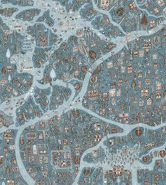 Utopia Wallpaper by Lewis & Wood Blue Almond Utopia Wallpaper by Lewis & Wood Blue Almond