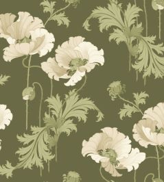 Vallmo Wallpaper by Borastapeter Green Vallmo Wallpaper by Borastapeter Green