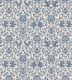 V&A Heraldic Birds Fabric by Arley House French Blue V&A Heraldic Birds Fabric by Arley House French Blue