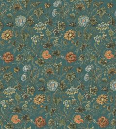V&A Meadow Fabric by Arley House Teal V&A Meadow Fabric by Arley House Teal