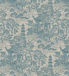 V&A Pagoda Fabric by Arley House Duck Egg V&A Pagoda Fabric by Arley House Duck Egg