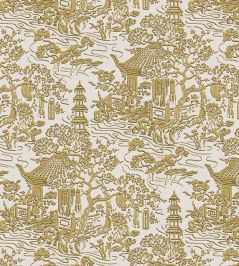 V&A Pagoda Fabric by Arley House Gold V&A Pagoda Fabric by Arley House Gold