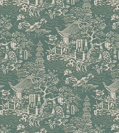 V&A Pagoda Fabric by Arley House Sage Green V&A Pagoda Fabric by Arley House Sage Green