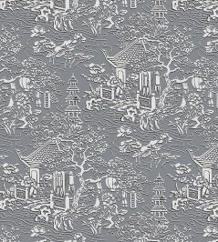 V&A Pagoda Fabric by Arley House Slate Grey V&A Pagoda Fabric by Arley House Slate Grey