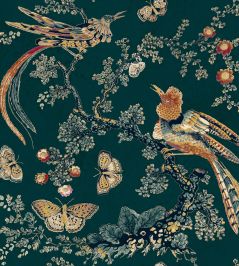 V&A Paradise Fabric by Arley House Teal V&A Paradise Fabric by Arley House Teal