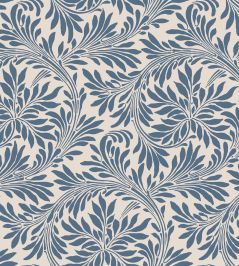 V&A Rolling Leaves Fabric by Arley House French Blue V&A Rolling Leaves Fabric by Arley House French Blue