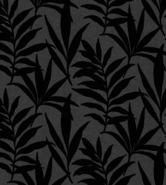Verdi Flock Wallpaper by 1838 Wallcoverings Ebony Verdi Flock Wallpaper by 1838 Wallcoverings Ebony