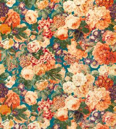 Very Rose And Peony Velvet Fabric by Sanderson Kingfisher/Rowan Berry Very Rose And Peony Velvet Fabric by Sanderson Kingfisher/Rowan Berry