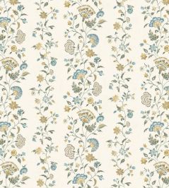 Victoria Fabric by Lewis & Wood Teal Ochre Victoria Fabric by Lewis & Wood Teal Ochre