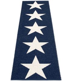Viggo One Runner Rug by Pappelina Dark Blue/Vanilla Viggo One Runner Rug by Pappelina Dark Blue/Vanilla