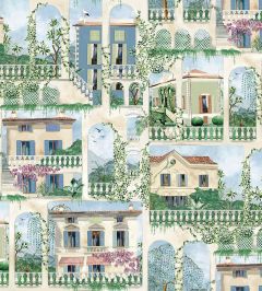 Villa Como Fabric by Osborne & Little Azure Villa Como Fabric by Osborne & Little Azure
