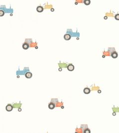 Vintage Tractor Wallpaper by Casadeco Multicolore Vintage Tractor Wallpaper by Casadeco Multicolore