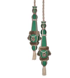 Volanges Double Tassels Tieback Trimming by Houles Vert Malachite Volanges Double Tassels Tieback Trimming by Houles Vert Malachite