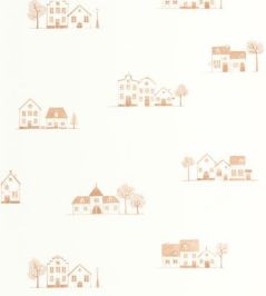 Walk In The Village Wallpaper by Casadeco Brique Walk In The Village Wallpaper by Casadeco Brique