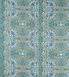 Walthamstow Fabric by Morris & Co Teal/Ochre Walthamstow Fabric by Morris & Co Teal/Ochre