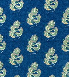 Water Dragon Fabric by Sanderson Emperor Blue / Emerald Water Dragon Fabric by Sanderson Emperor Blue / Emerald