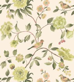 Watercolour Bird Wallpaper by George & Minnie Emerald Watercolour Bird Wallpaper by George & Minnie Emerald