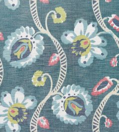 Wave Hill Fabric by Travers Teal Wave Hill Fabric by Travers Teal