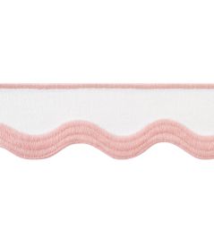 Wave Tape Trimming by Thibaut Blush on White Wave Tape Trimming by Thibaut Blush on White