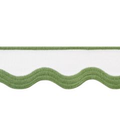 Wave Tape Trimming by Thibaut Leaf on White Wave Tape Trimming by Thibaut Leaf on White